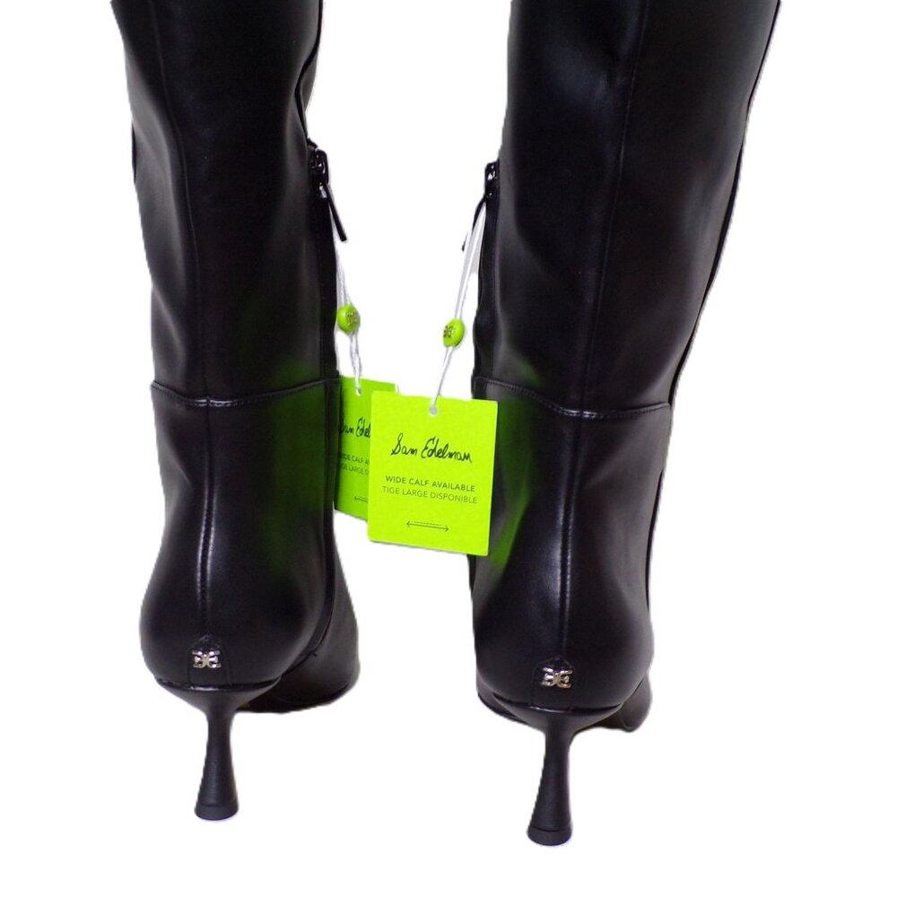 🆕SAM EDELMAN Taylin Knee High Kitten Heel Boot Wide Calf Black 8 - Picture 10 of 15